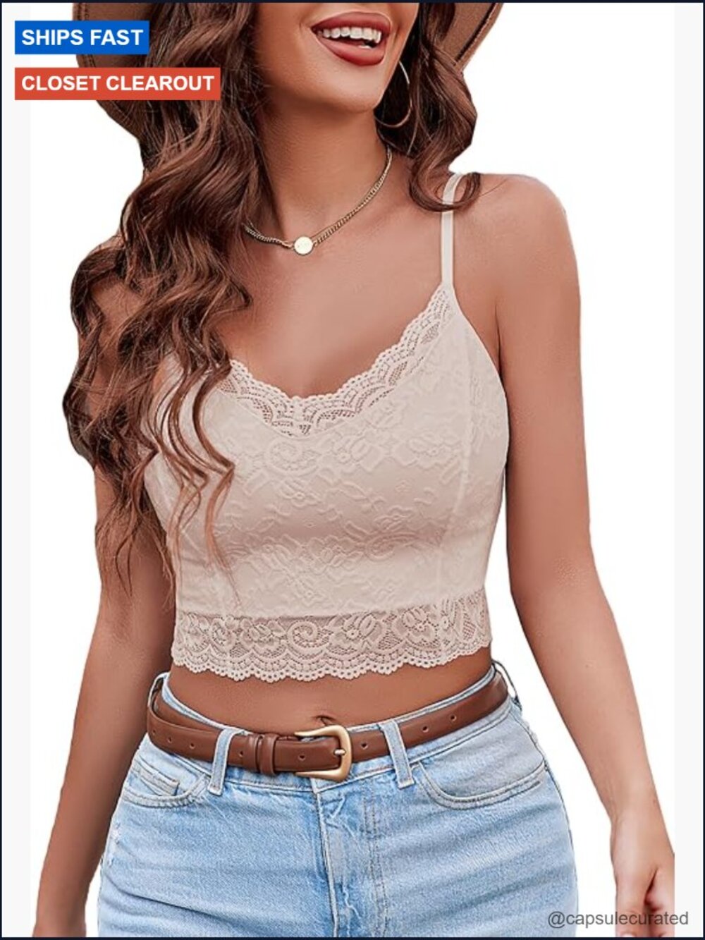Lace Bralette Crop Camisole Tank Top V Neck Slim Basic